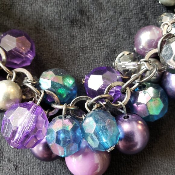 Womens Multicolor Multiple Beaded Cable Chain Necklace with Lobster Clasp - Picture 6 of 7